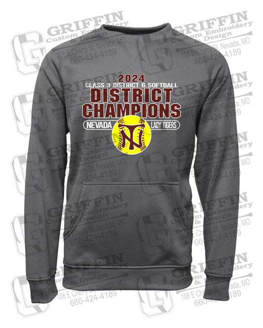 Performance Fleece Sweatshirt - Softball 2024 District Champions - Nevada Tigers 25-P