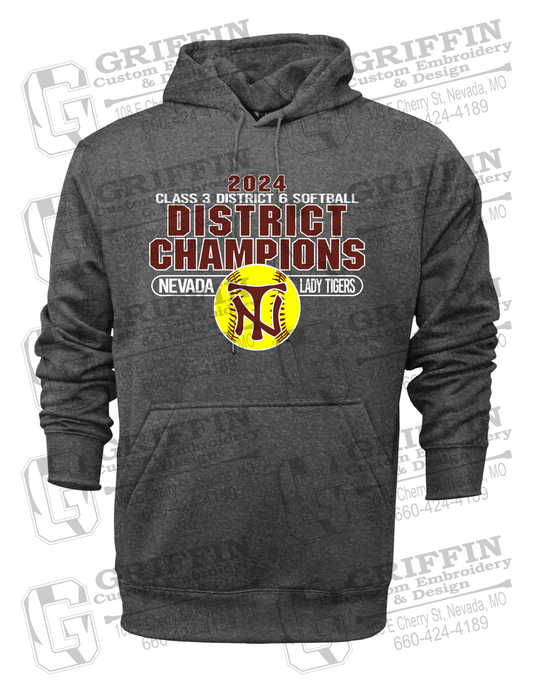 Performance Fleece Hoodie - Softball 2024 District Champions - Nevada Tigers 25-P