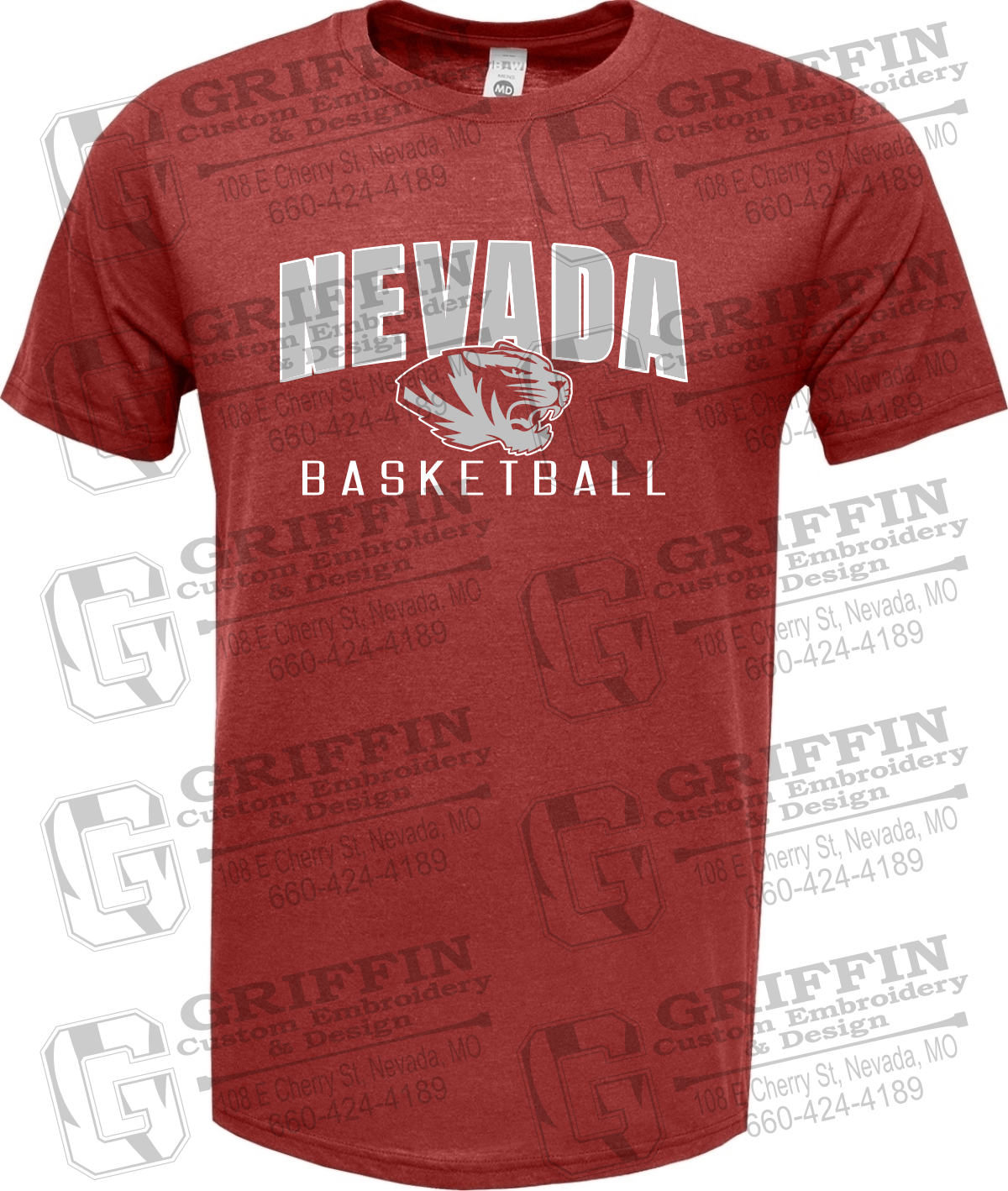 Soft-Tek Short Sleeve T-Shirt - Basketball - Nevada Tigers 25-T