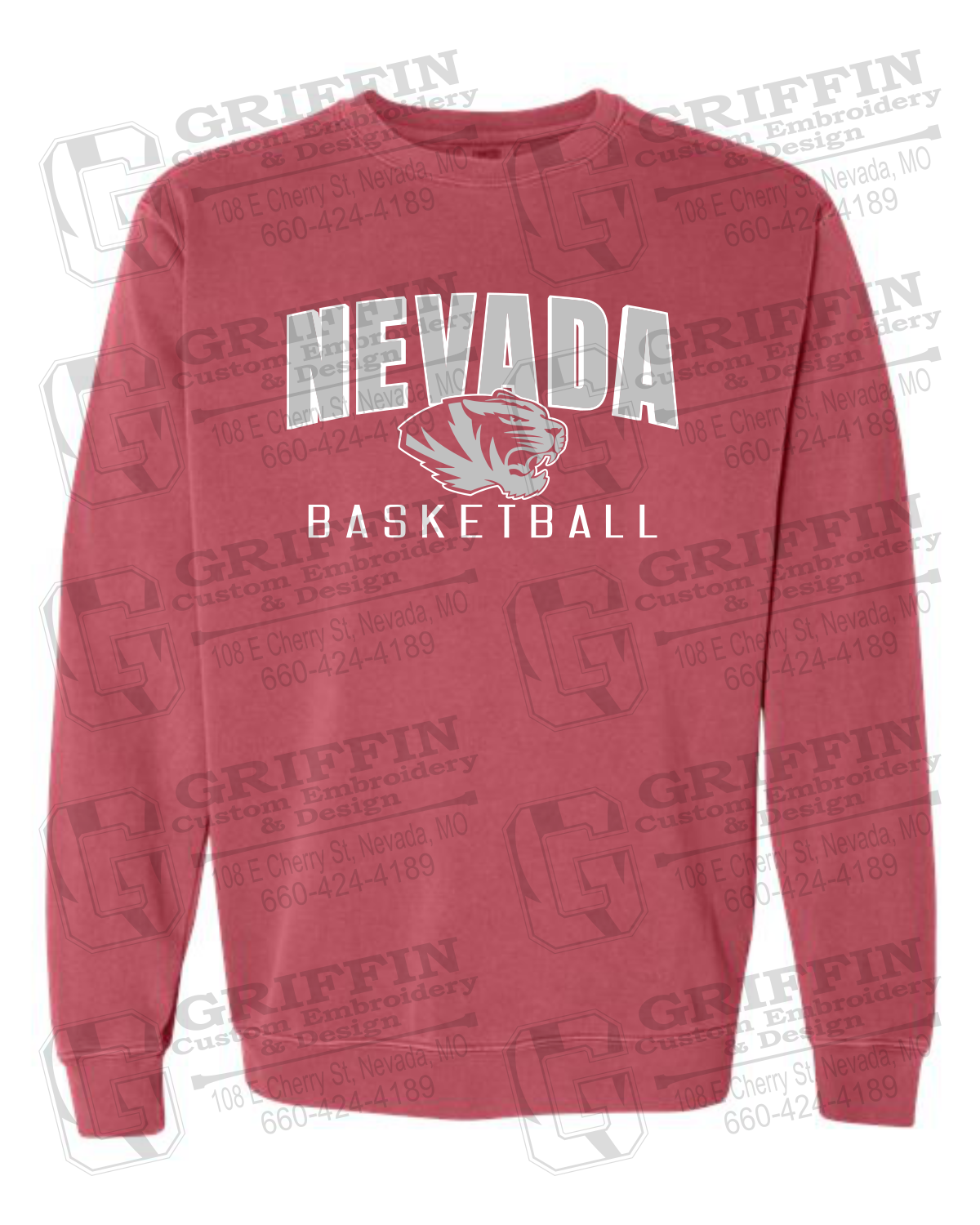Comfort Colors Crewneck Sweatshirt - Basketball - Nevada Tigers 25-T
