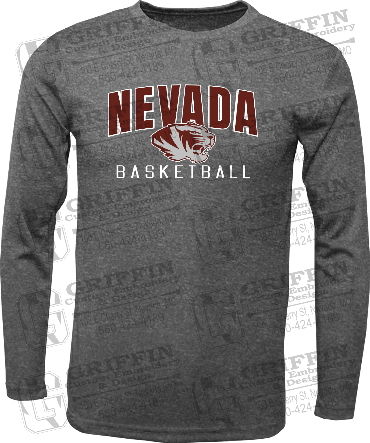 Dry-Fit Long Sleeve T-Shirt - Basketball - Nevada Tigers 25-T