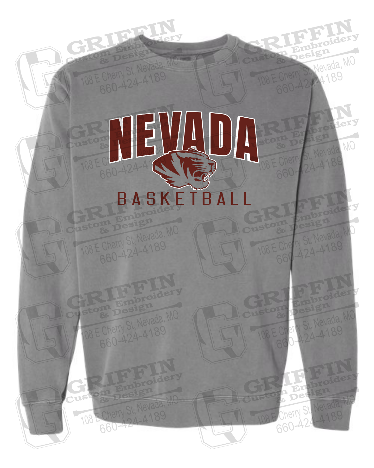 Comfort Colors Crewneck Sweatshirt - Basketball - Nevada Tigers 25-T