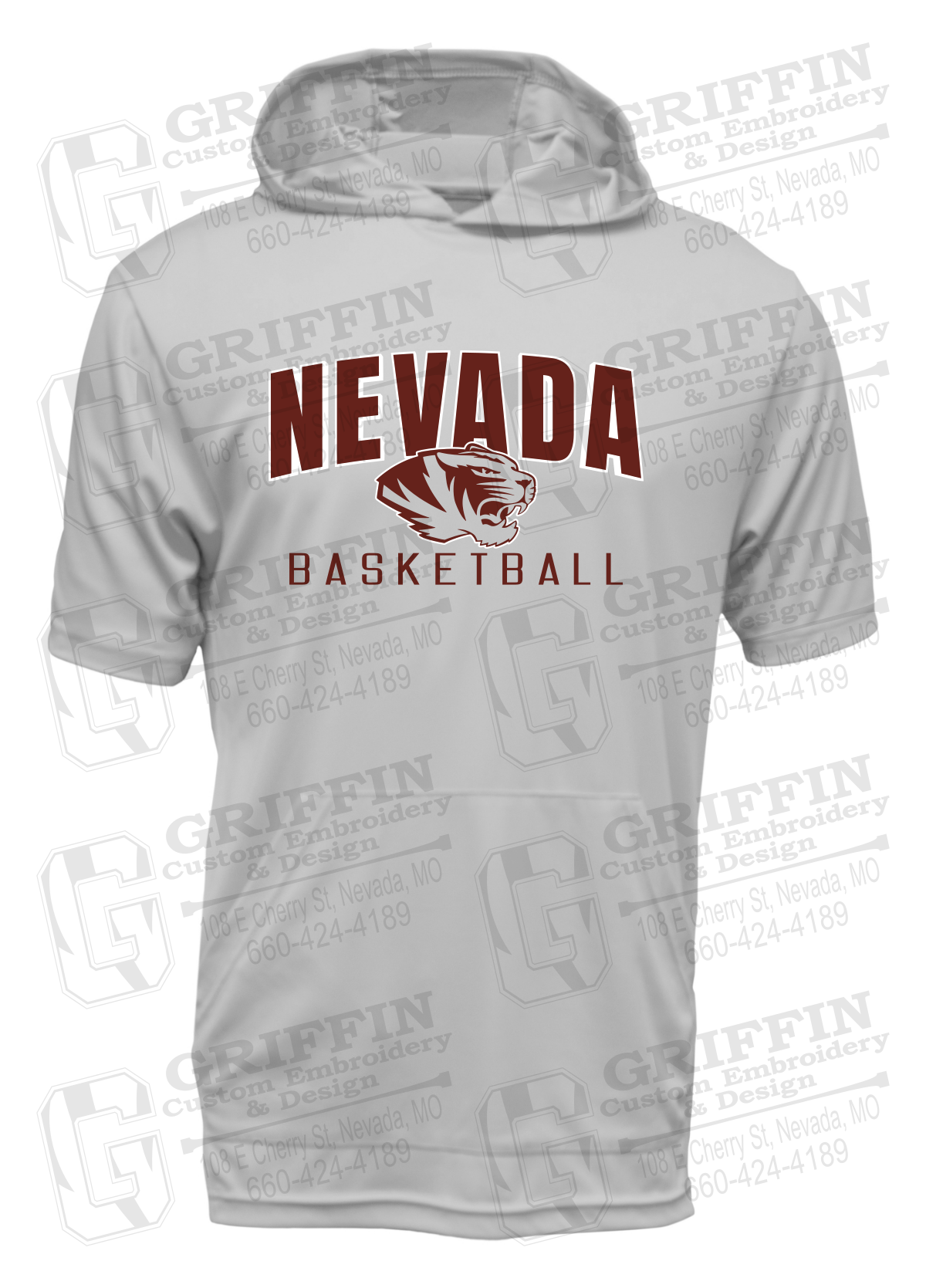 Dry-Fit Short Sleeve T-Shirt Hoodie - Basketball - Nevada Tigers 25-T