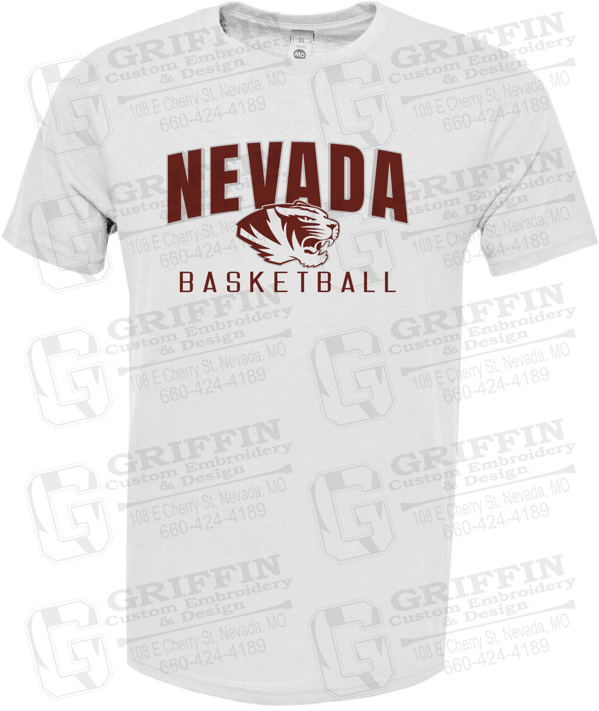 Soft-Tek Short Sleeve T-Shirt - Basketball - Nevada Tigers 25-T