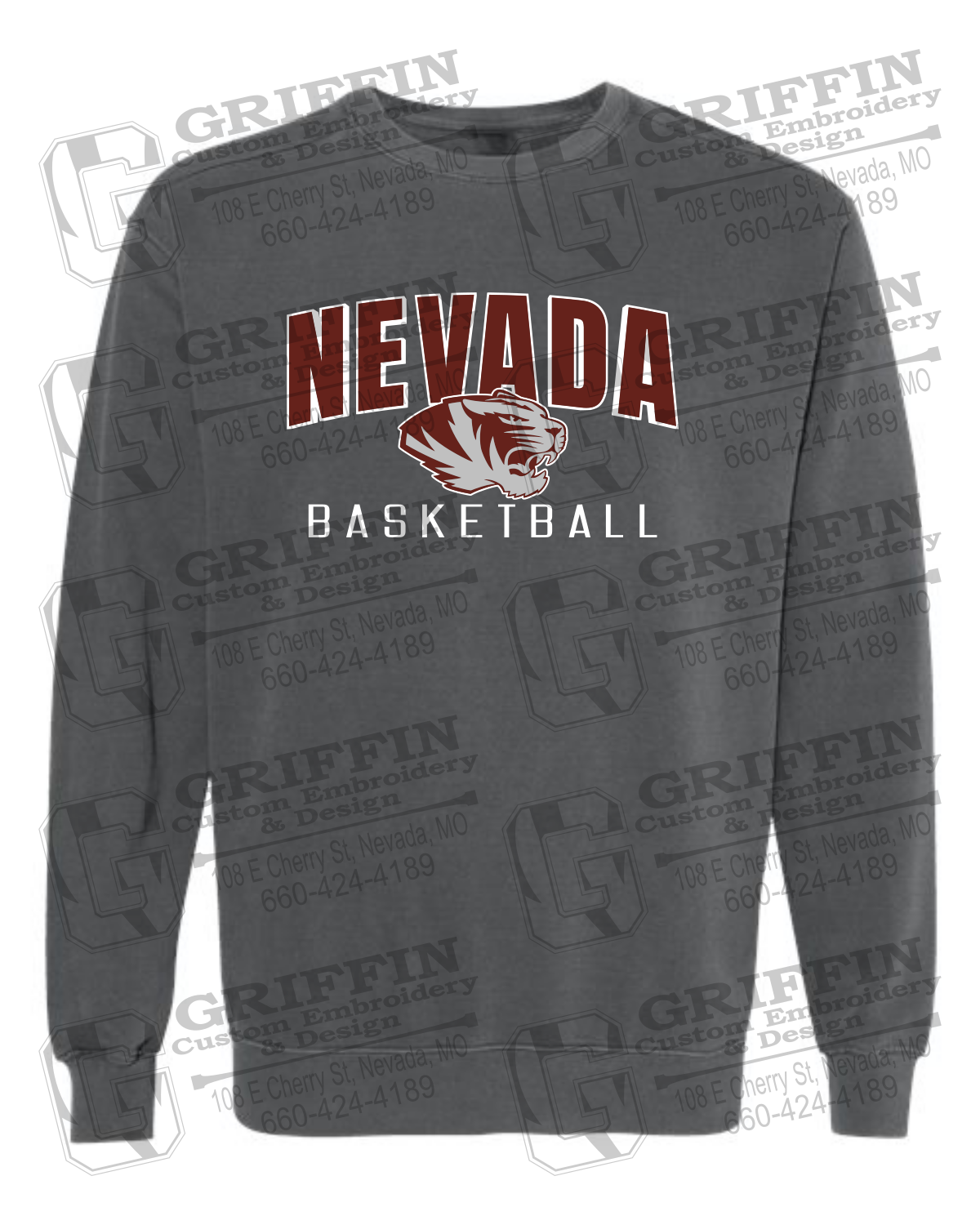 Comfort Colors Crewneck Sweatshirt - Basketball - Nevada Tigers 25-T