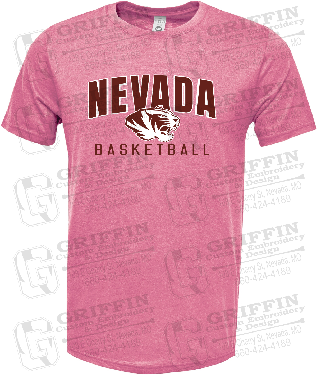 Soft-Tek Short Sleeve T-Shirt - Basketball - Nevada Tigers 25-T