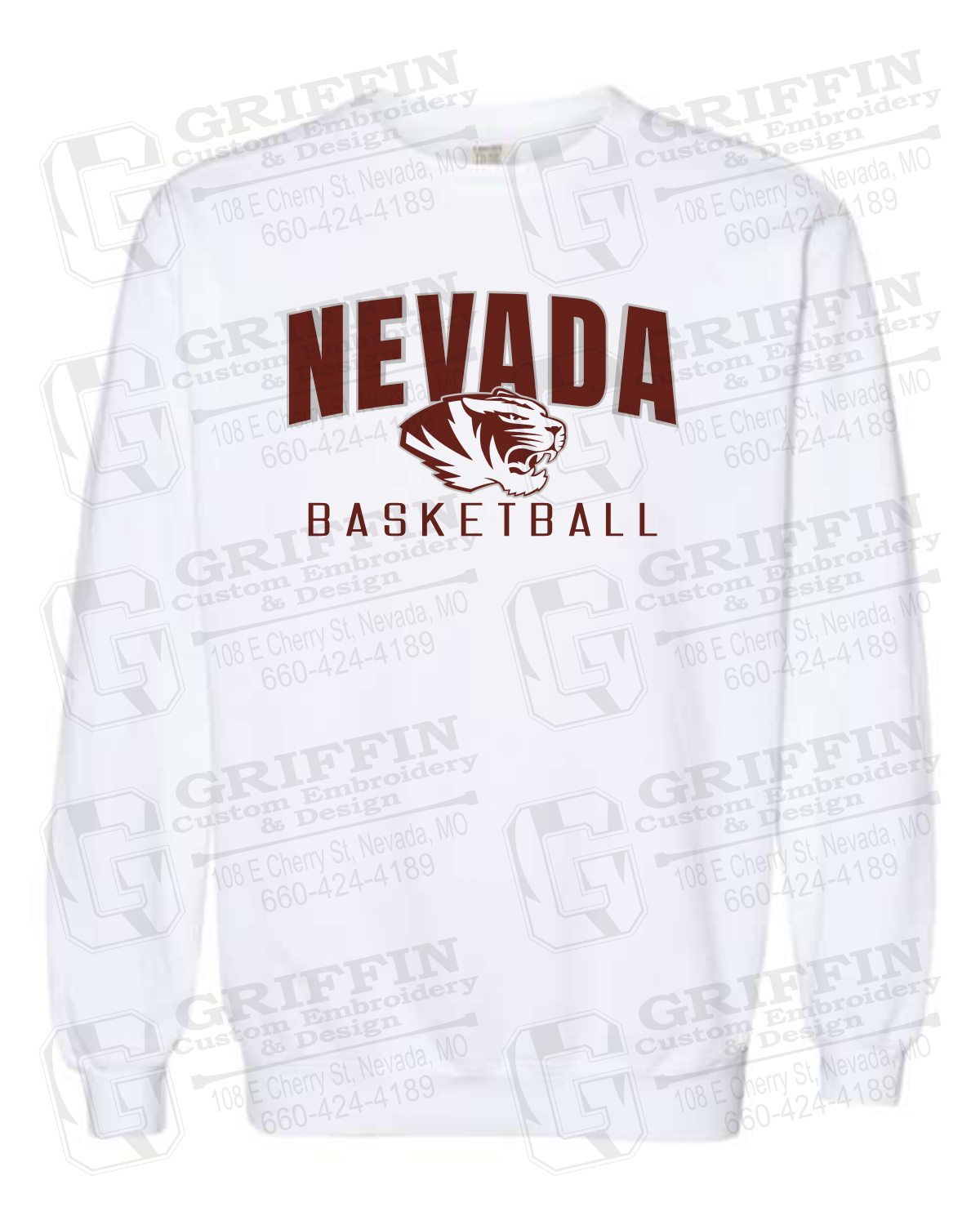 Comfort Colors Crewneck Sweatshirt - Basketball - Nevada Tigers 25-T