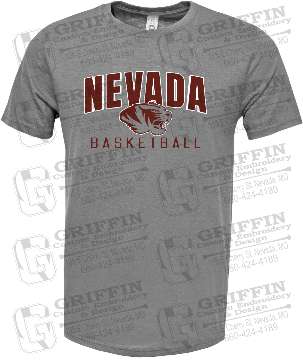 Soft-Tek Short Sleeve T-Shirt - Basketball - Nevada Tigers 25-T