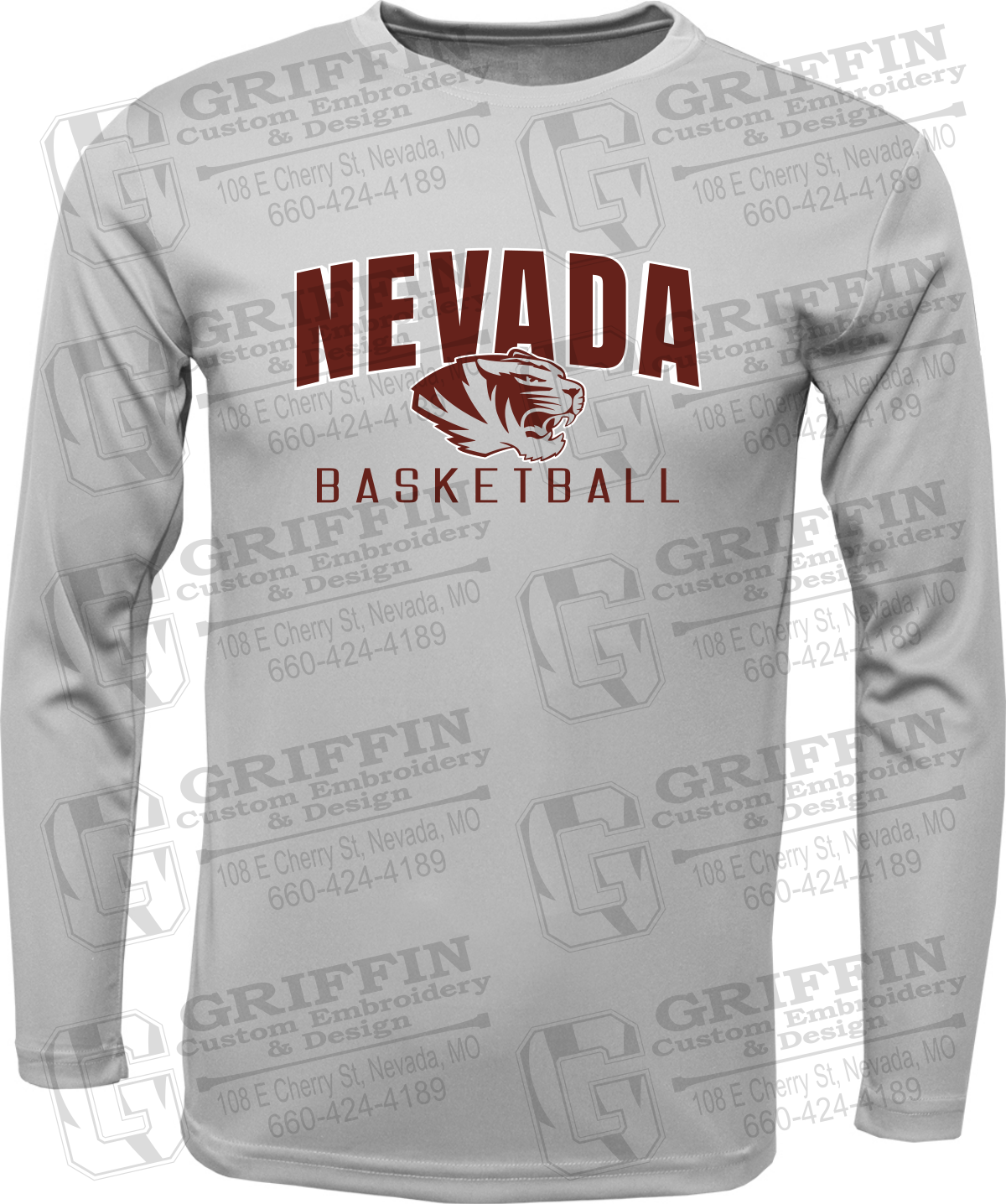 Toddler Dry-Fit Long Sleeve T-Shirt - Basketball - Nevada Tigers 25-T