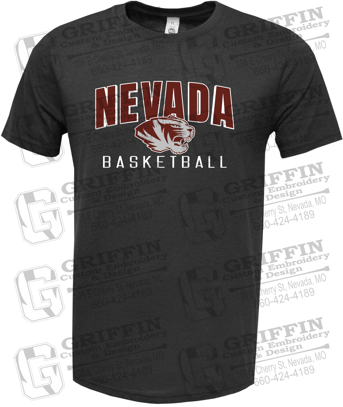 Soft-Tek Short Sleeve T-Shirt - Basketball - Nevada Tigers 25-T