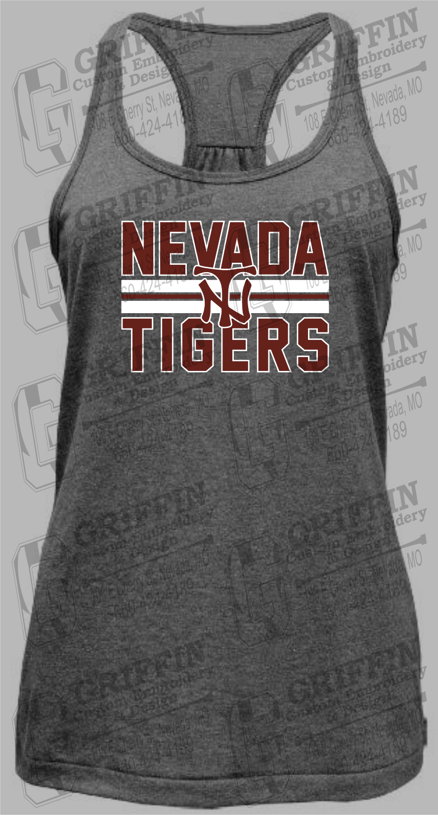 Womens Tri-Blend Tank Top - Softball - Nevada Tigers 25-U