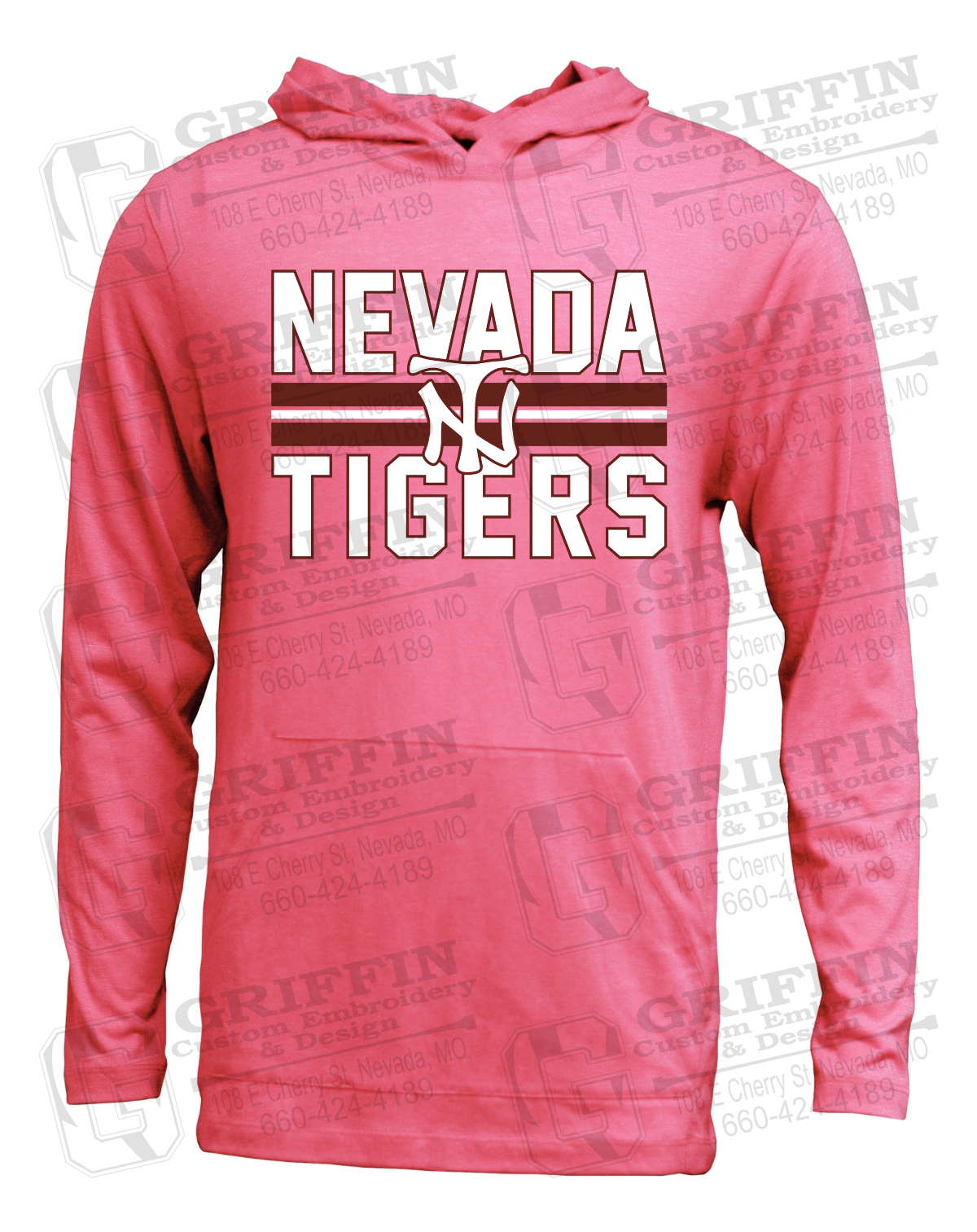 Soft-Tek T-Shirt Hoodie - Baseball - Nevada Tigers 25-U