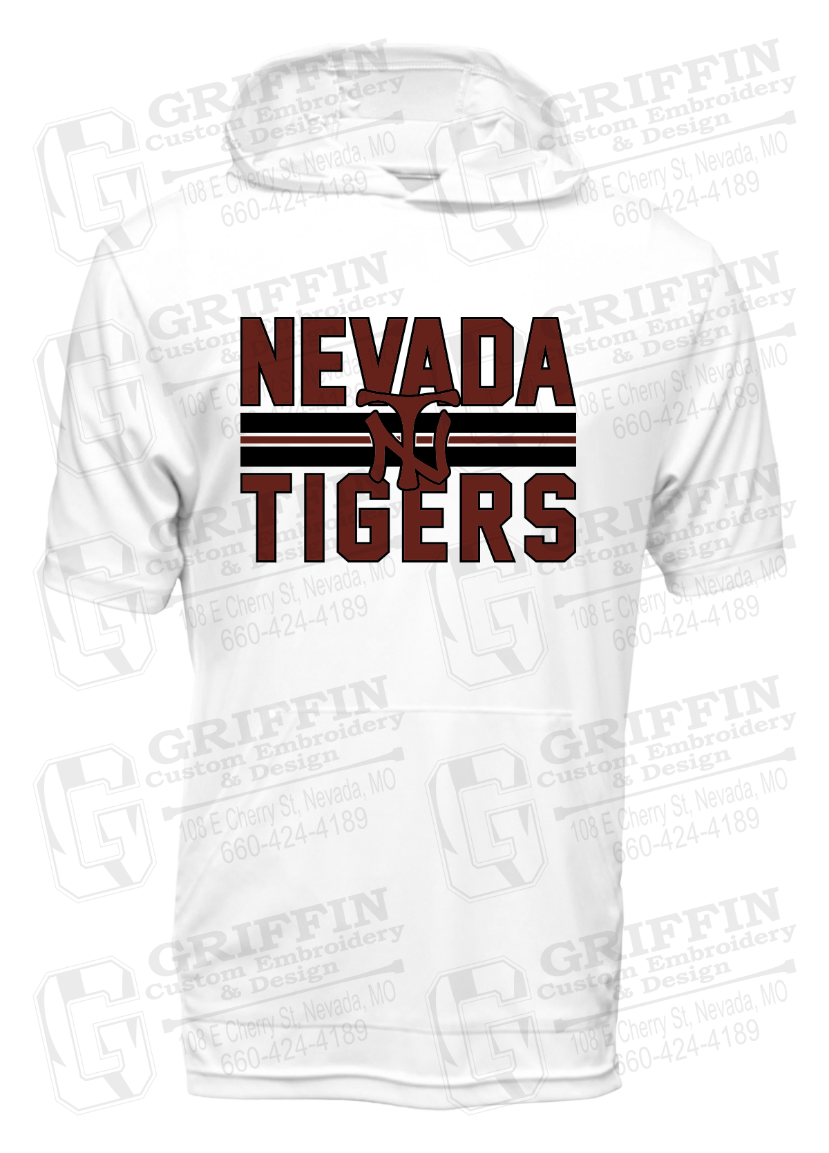 Dry-Fit Short Sleeve T-Shirt Hoodie - Softball - Nevada Tigers 25-U