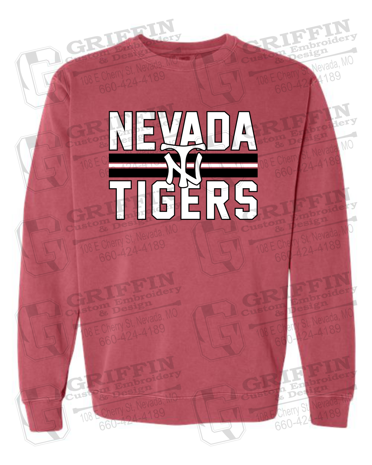 Comfort Colors Crewneck Sweatshirt - Softball - Nevada Tigers 25-U
