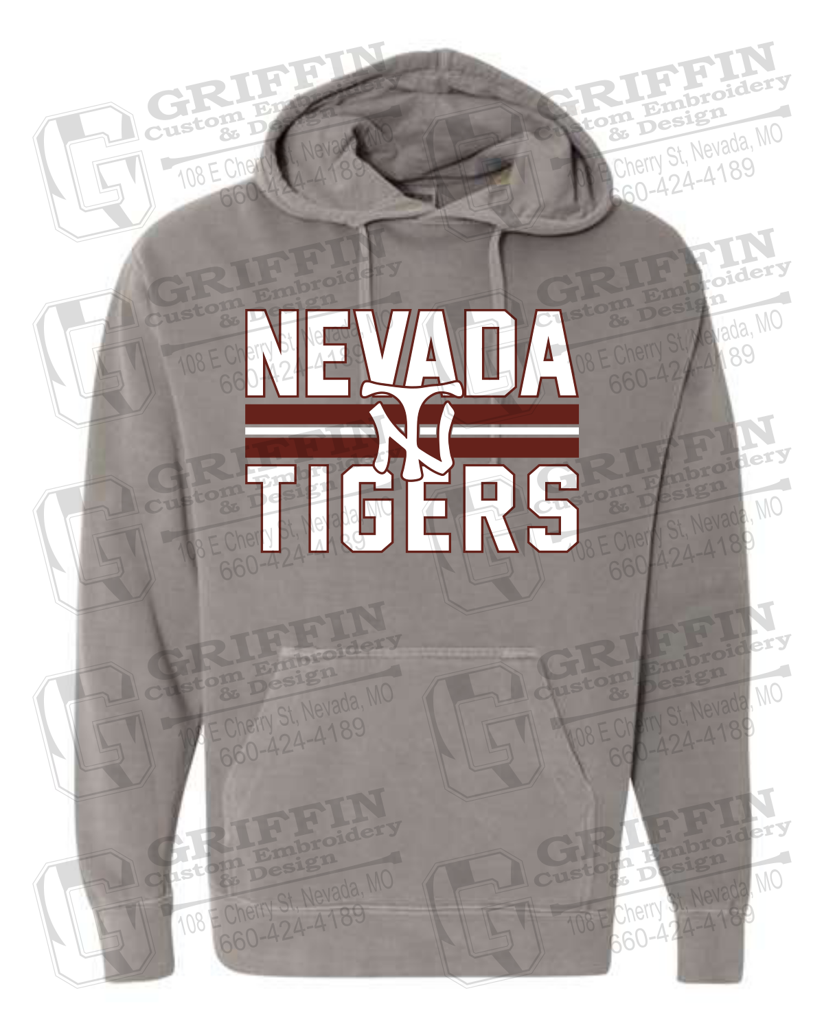 Comfort Colors Hoodie - Baseball - Nevada Tigers 25-U