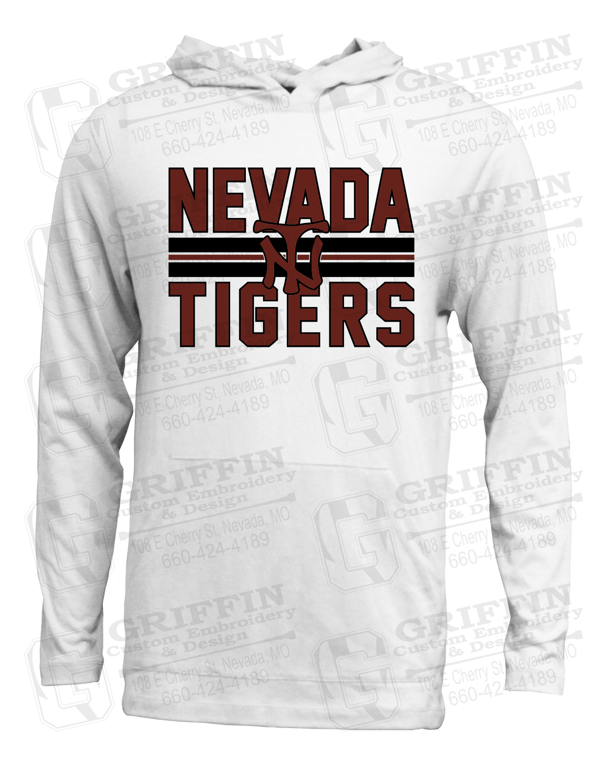 Soft-Tek T-Shirt Hoodie - Baseball - Nevada Tigers 25-U