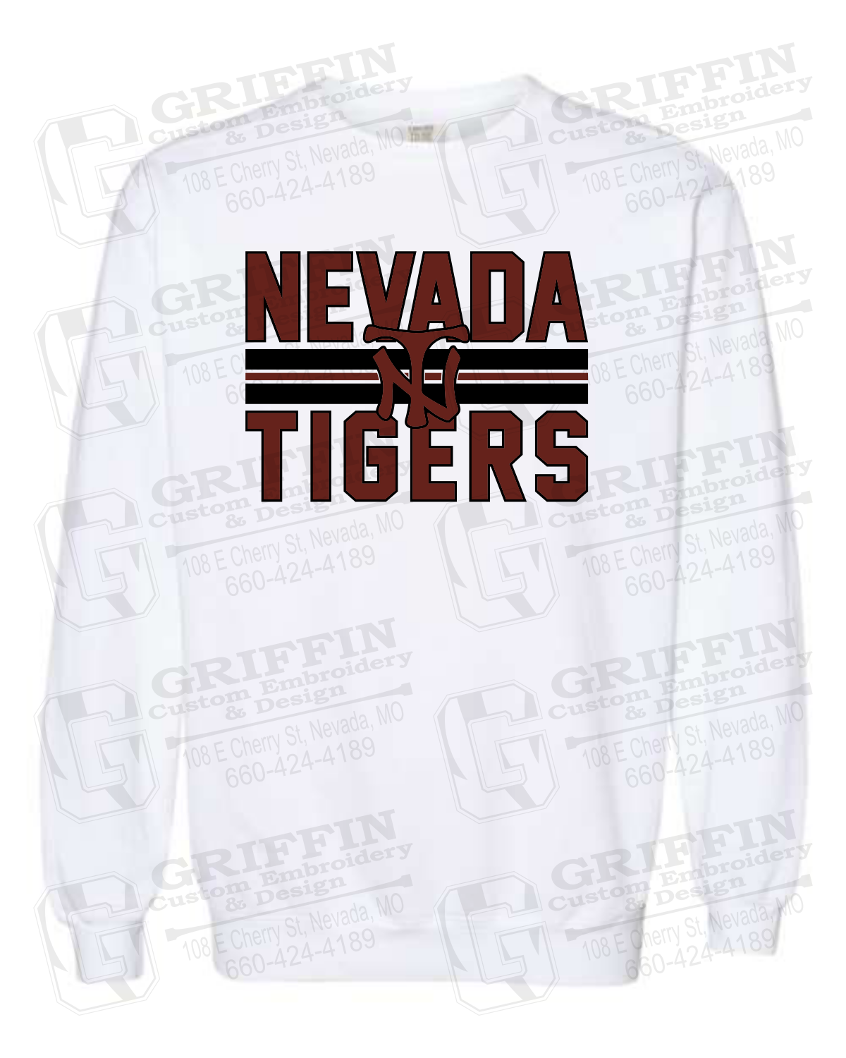 Comfort Colors Crewneck Sweatshirt - Baseball - Nevada Tigers 25-U