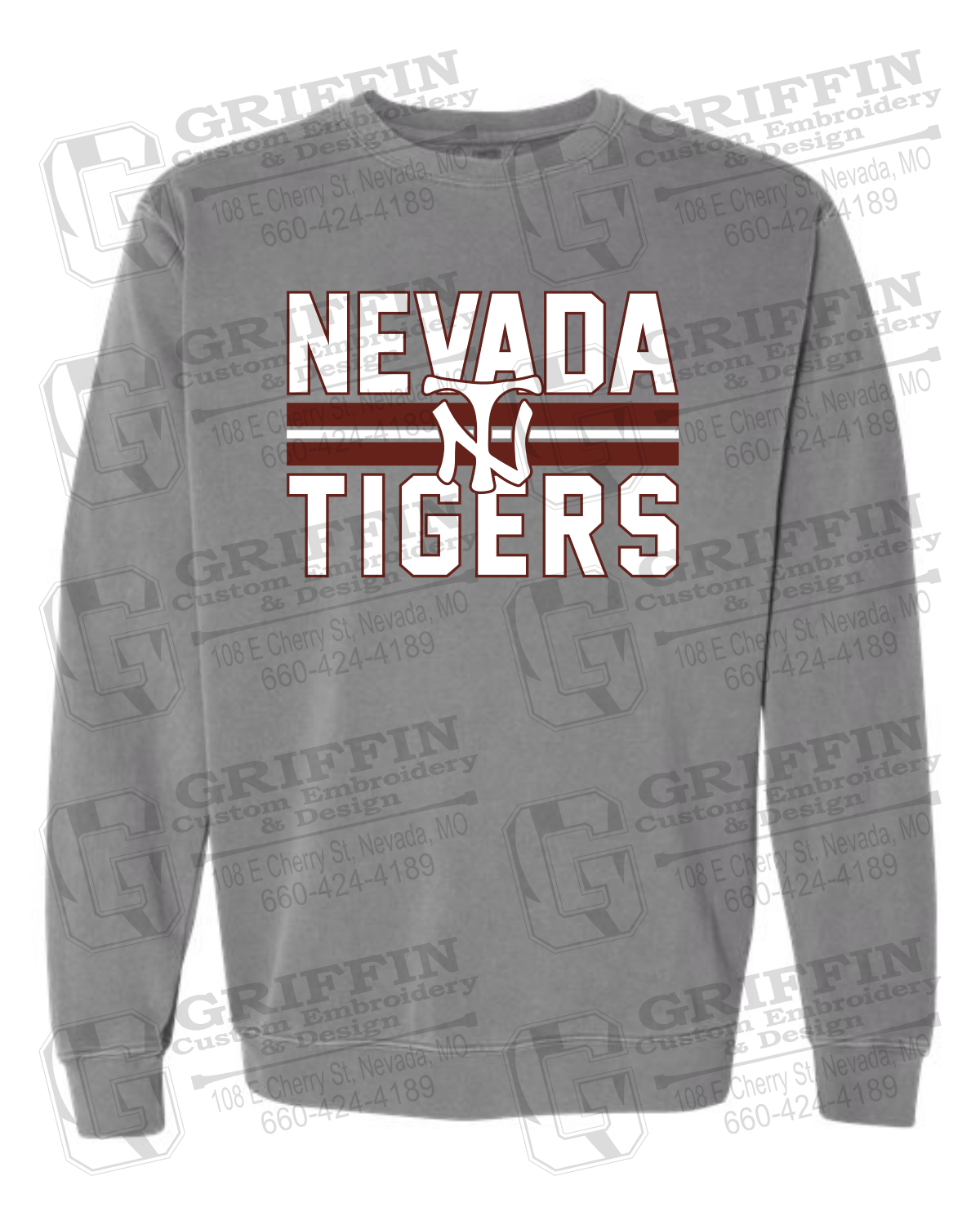 Comfort Colors Crewneck Sweatshirt - Softball - Nevada Tigers 25-U
