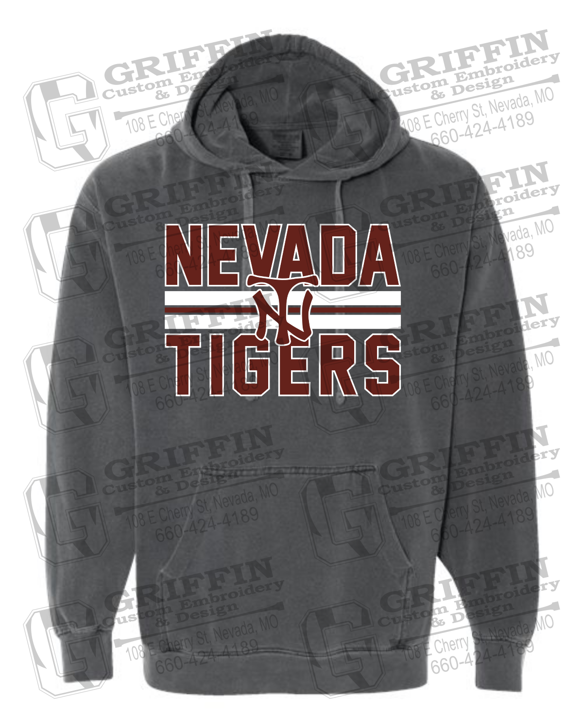 Comfort Colors Hoodie - Baseball - Nevada Tigers 25-U