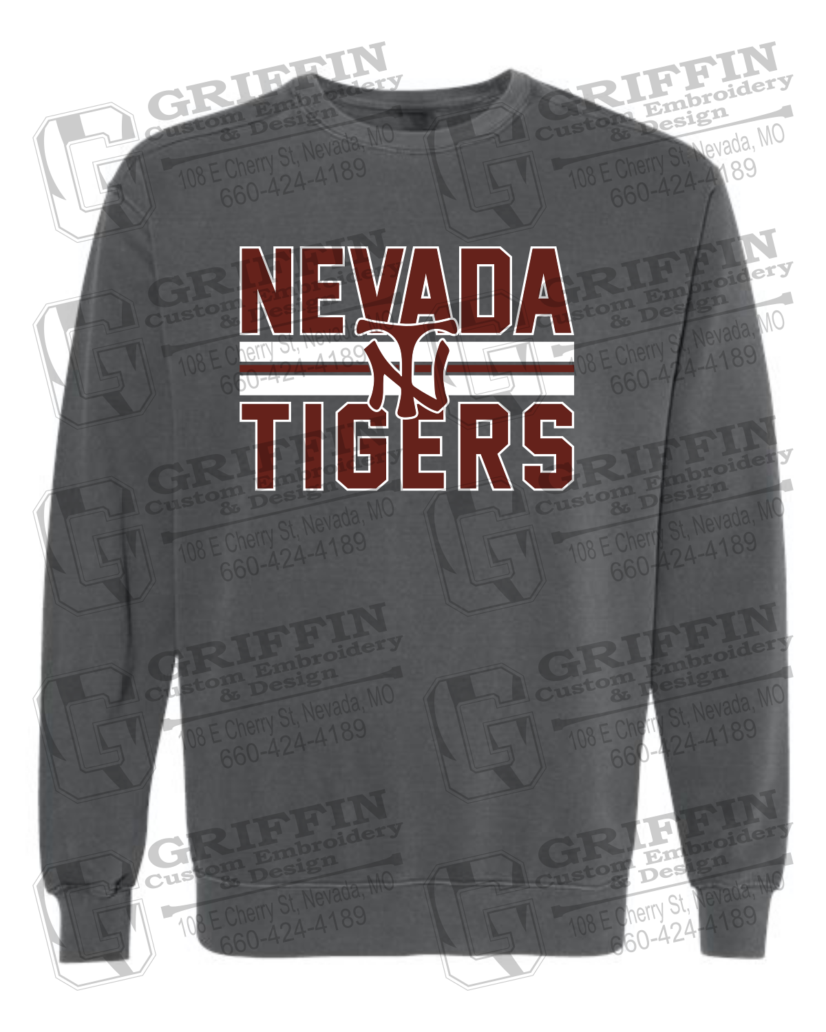 Comfort Colors Crewneck Sweatshirt - Baseball - Nevada Tigers 25-U
