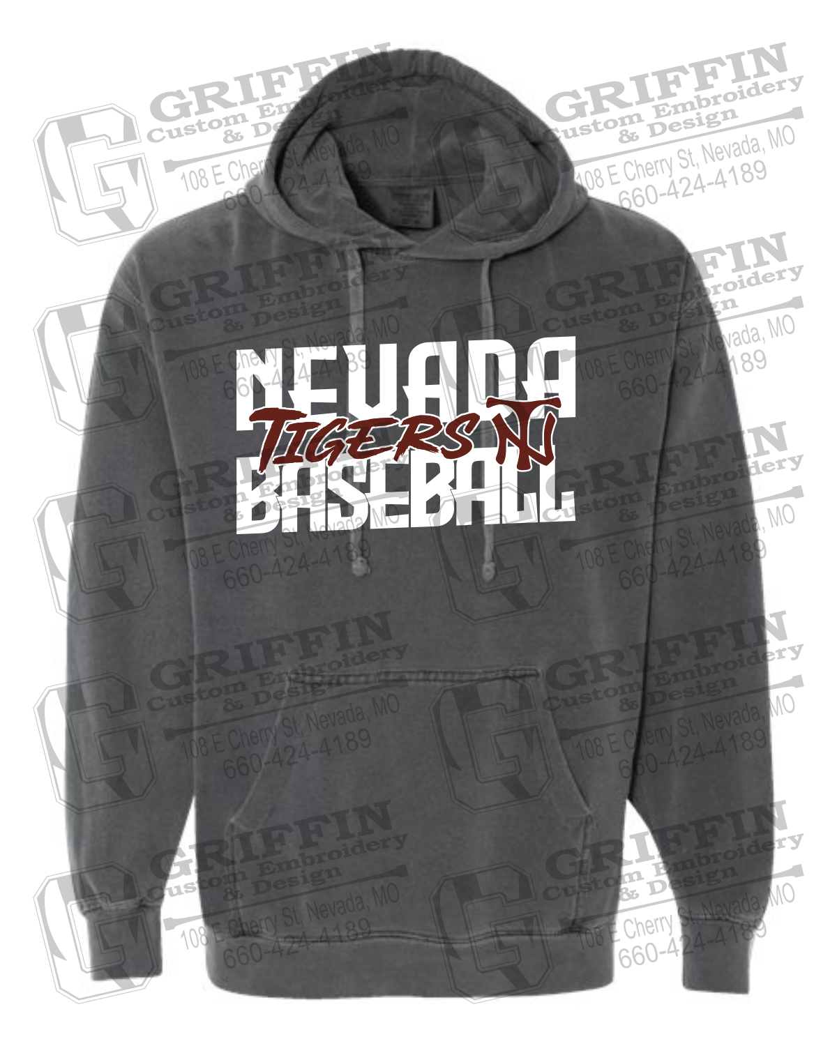 Comfort Colors Hoodie - Baseball - Nevada Tigers 25-V
