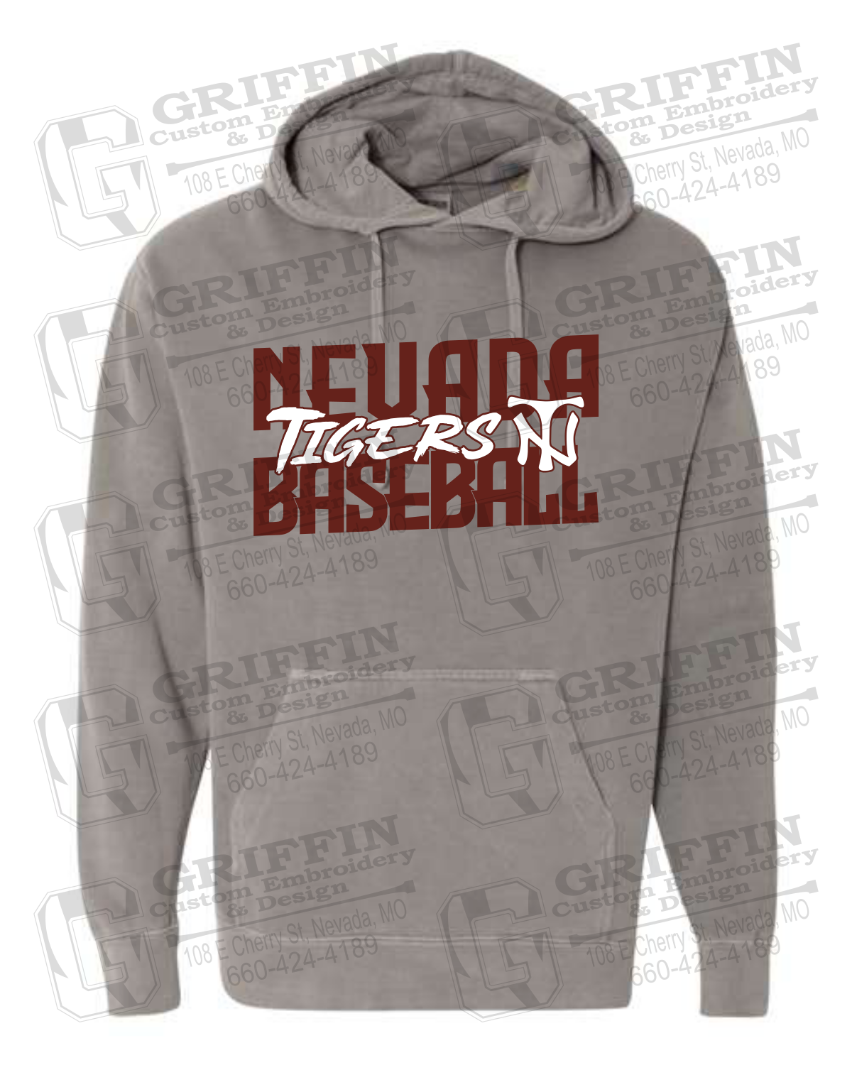 Comfort Colors Hoodie - Baseball - Nevada Tigers 25-V