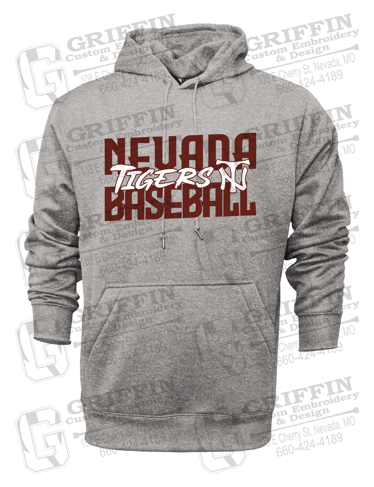 Performance Fleece Hoodie - Baseball - Nevada Tigers 25-V