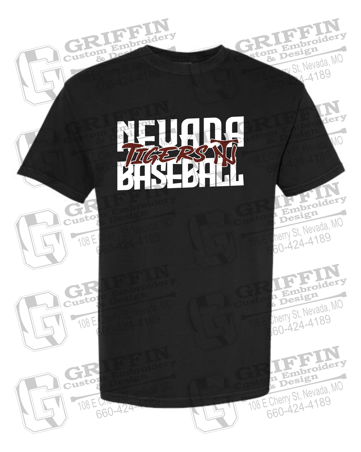 Comfort Colors Short Sleeve T-Shirt - Baseball - Nevada Tigers 25-V
