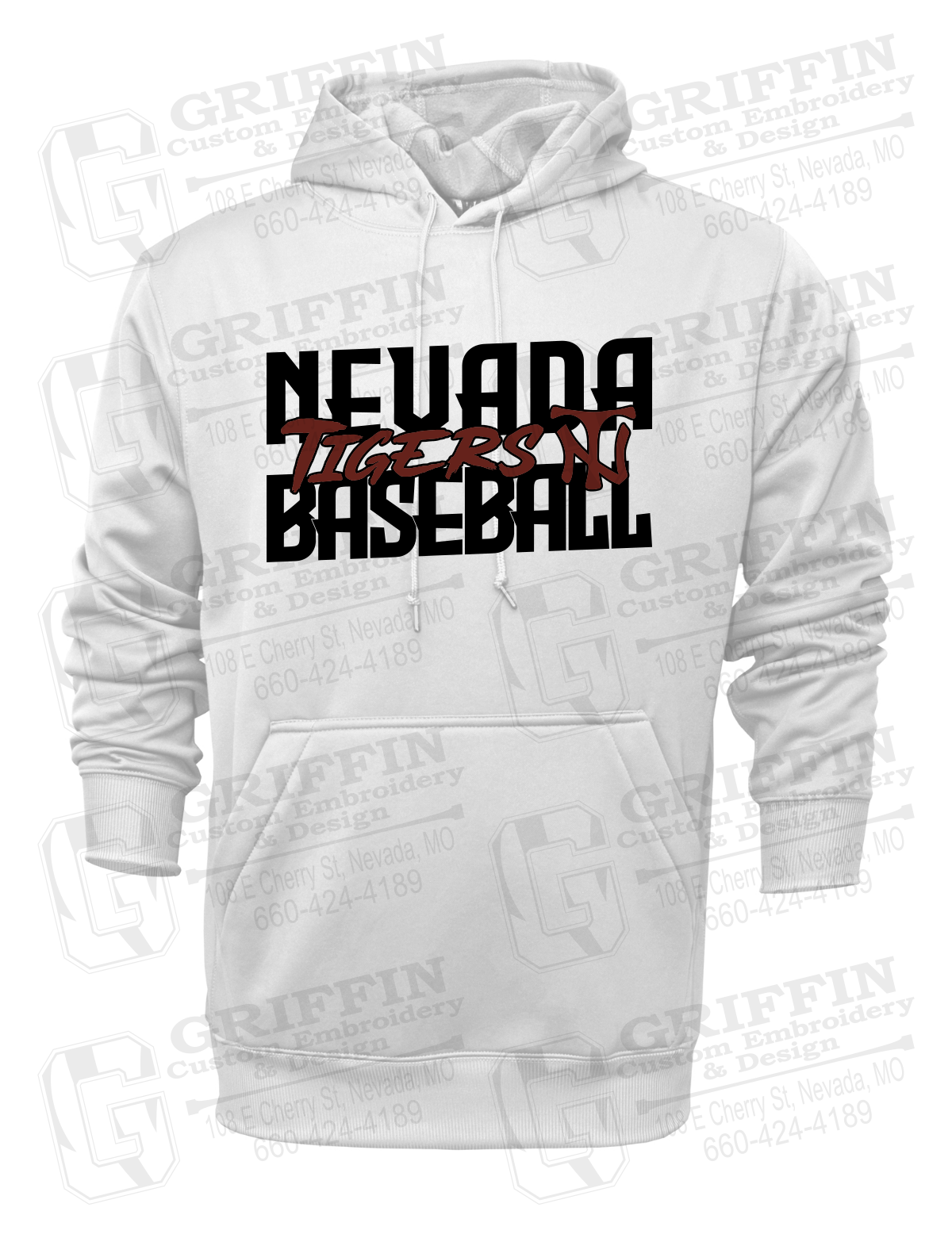 Performance Fleece Hoodie - Baseball - Nevada Tigers 25-V