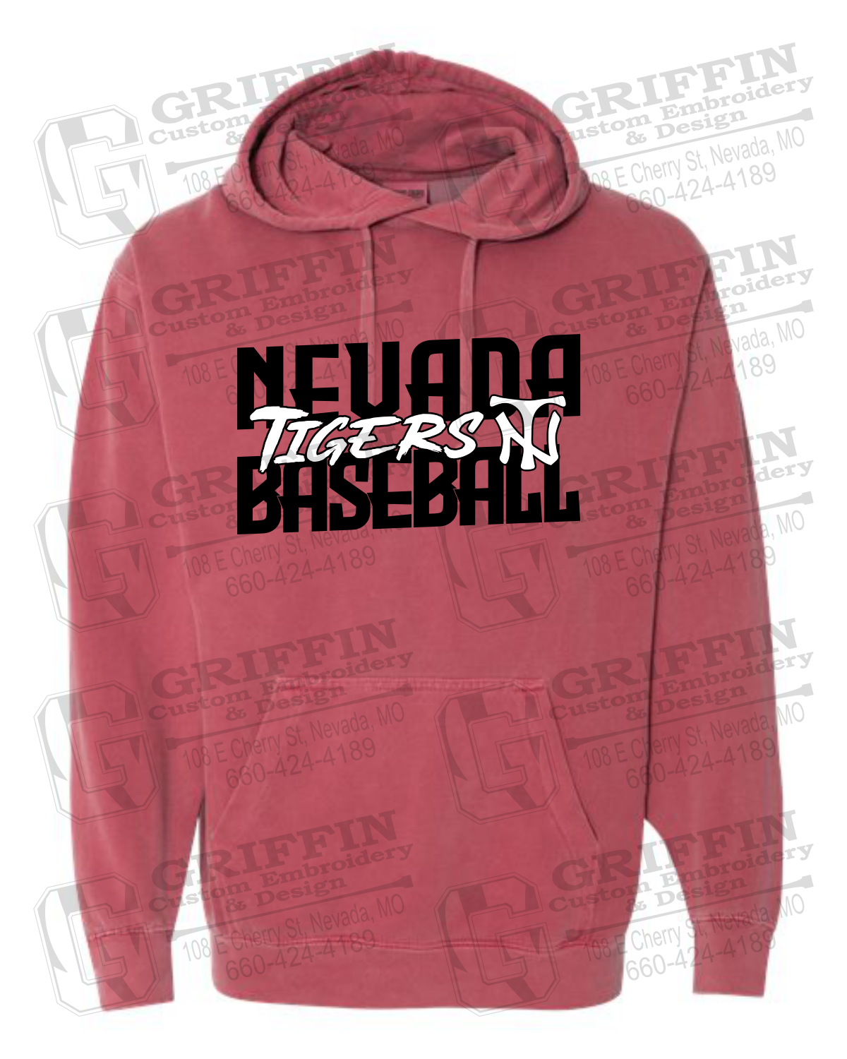 Comfort Colors Hoodie - Baseball - Nevada Tigers 25-V