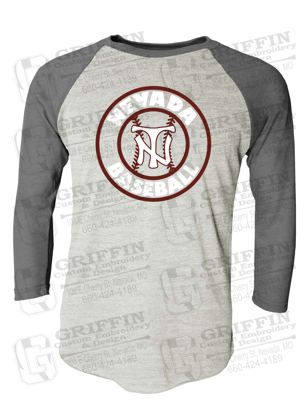 Tri-Blend Raglan Sleeve T-Shirt - Baseball - Nevada Tigers 25-W