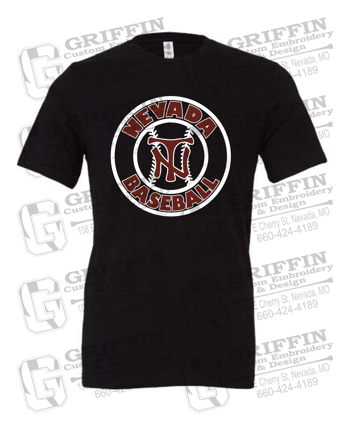 Cotton Short Sleeve T-Shirt - Baseball - Nevada Tigers 25-W