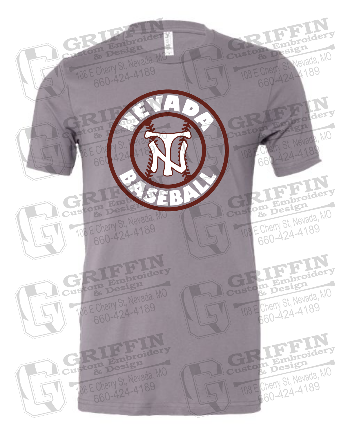 Cotton Short Sleeve T-Shirt - Baseball - Nevada Tigers 25-W