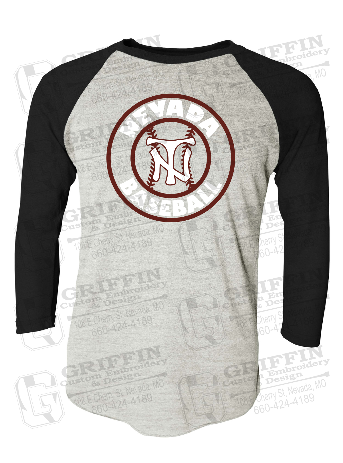 Tri-Blend Raglan Sleeve T-Shirt - Baseball - Nevada Tigers 25-W