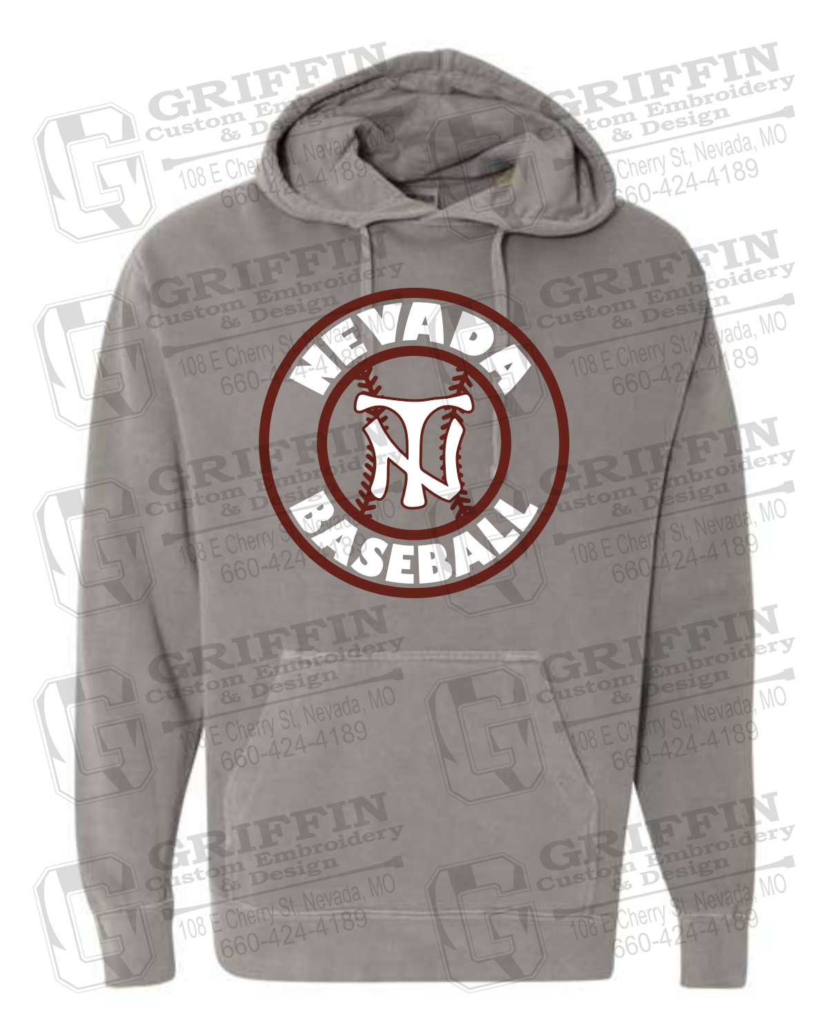 Comfort Colors Hoodie - Baseball - Nevada Tigers 25-W