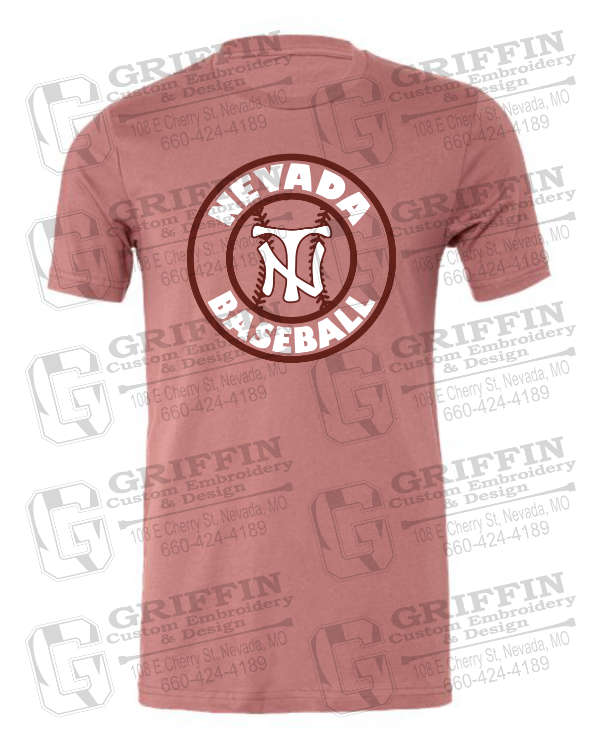 Cotton Short Sleeve T-Shirt - Baseball - Nevada Tigers 25-W