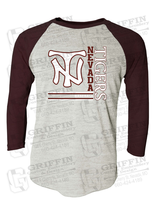 Tri-Blend Raglan Sleeve T-Shirt - Baseball - Nevada Tigers 25-X