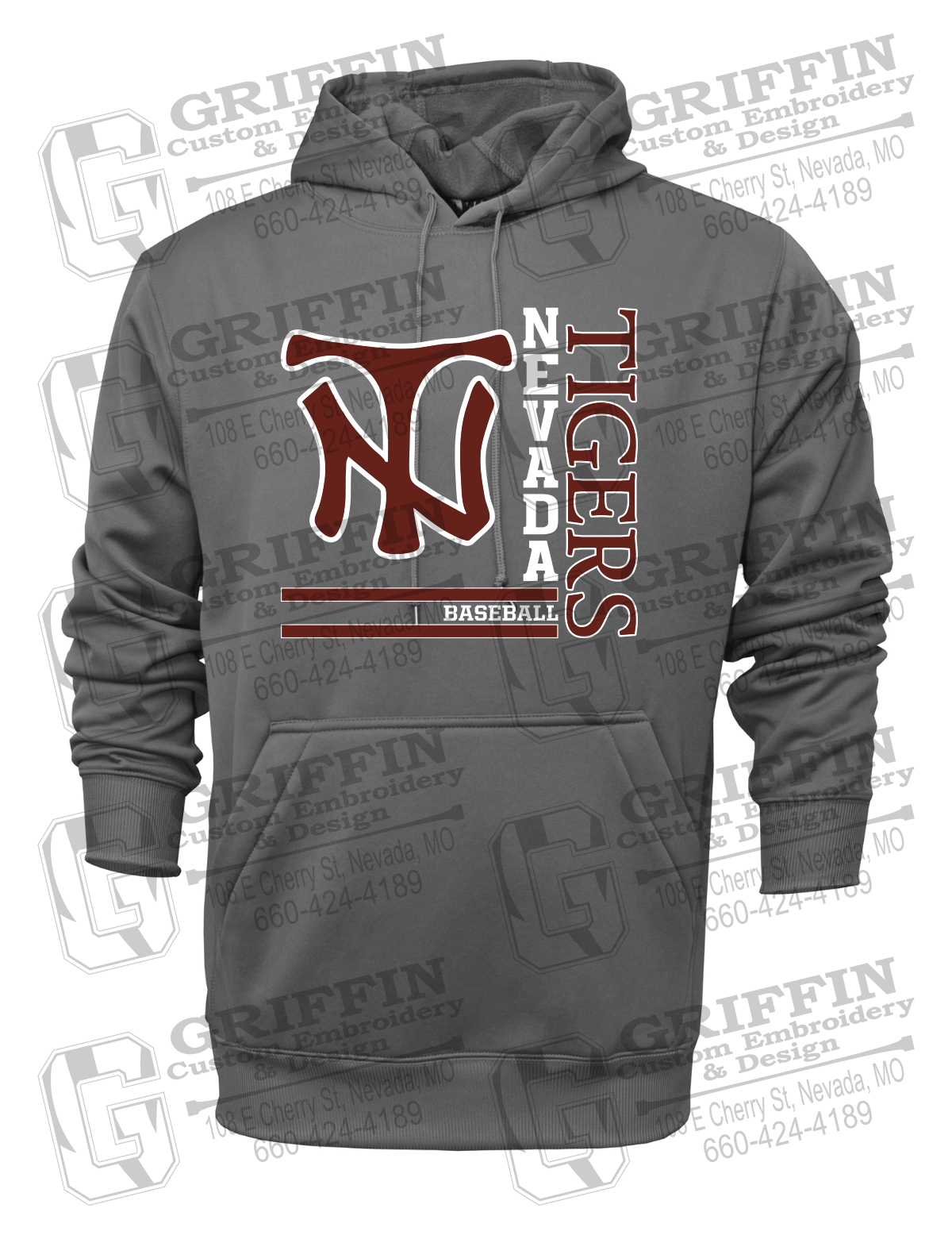 Performance Fleece Hoodie - Baseball - Nevada Tigers 25-X