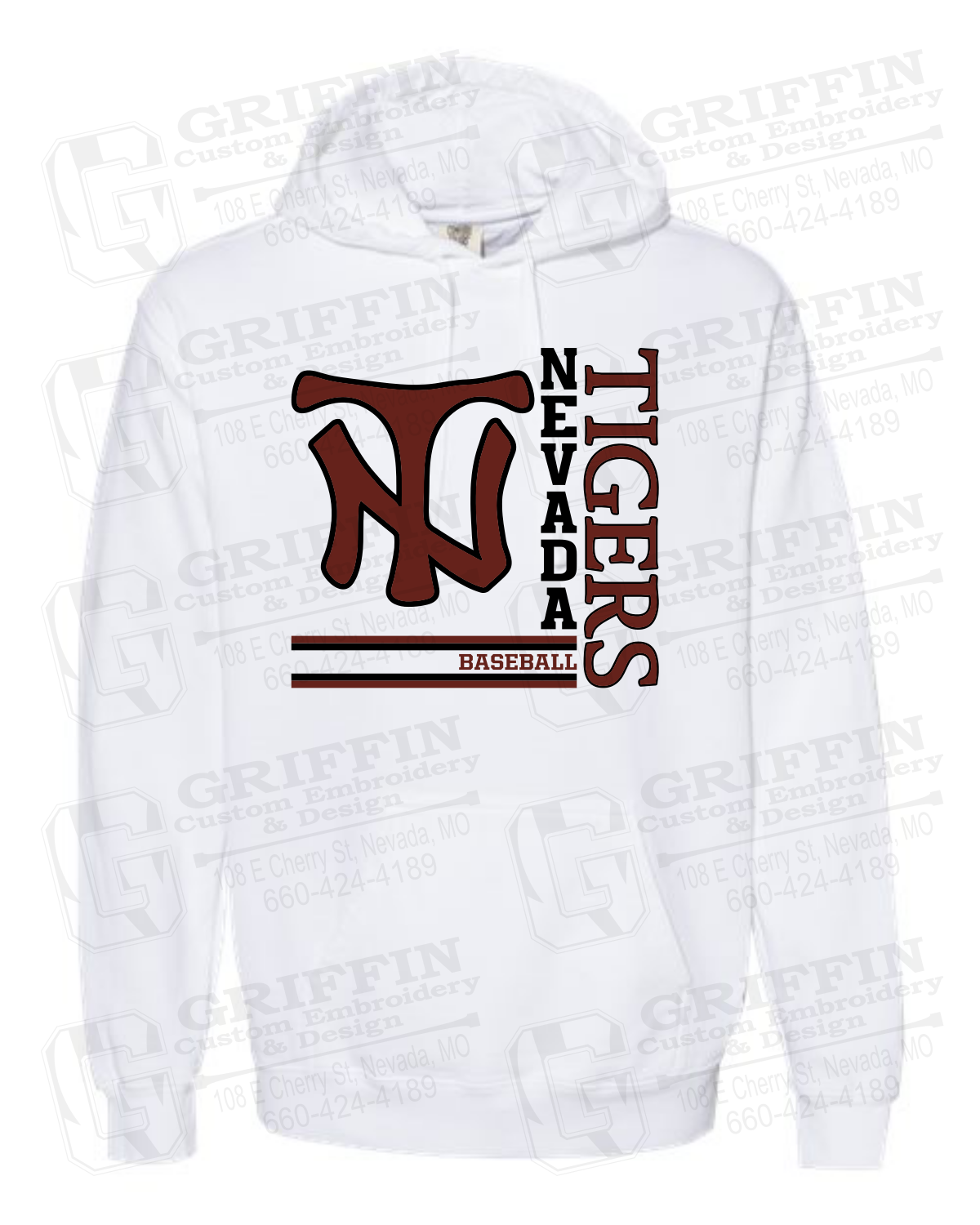 Comfort Colors Hoodie - Baseball - Nevada Tigers 25-X