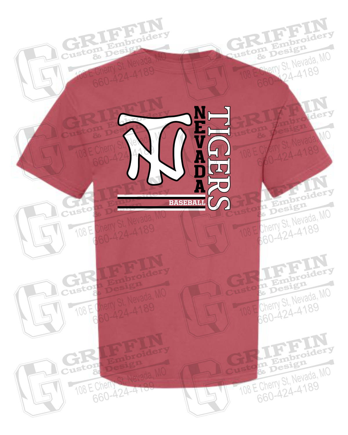 Comfort Colors Short Sleeve T-Shirt - Baseball - Nevada Tigers 25-X