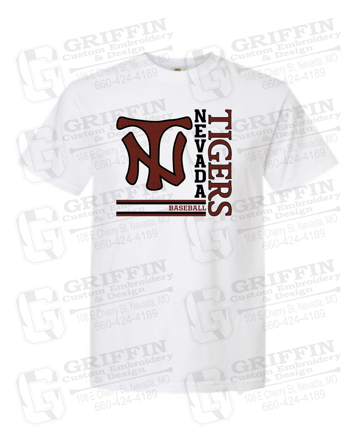 Comfort Colors Short Sleeve T-Shirt - Baseball - Nevada Tigers 25-X