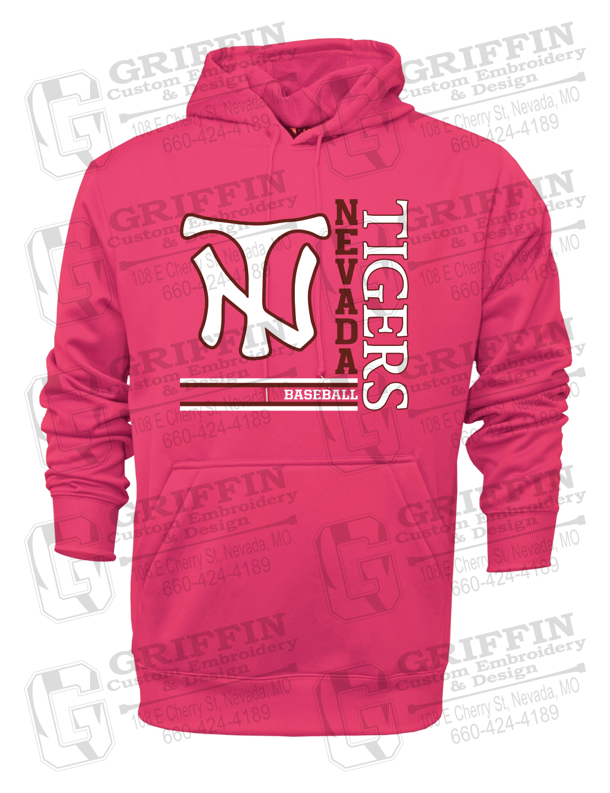 Performance Fleece Hoodie - Baseball - Nevada Tigers 25-X