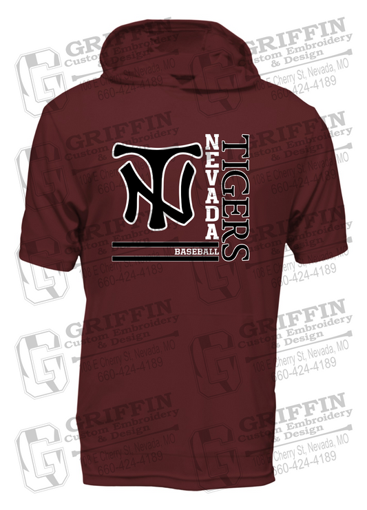 Dry-Fit Short Sleeve T-Shirt Hoodie - Baseball - Nevada Tigers 25-X