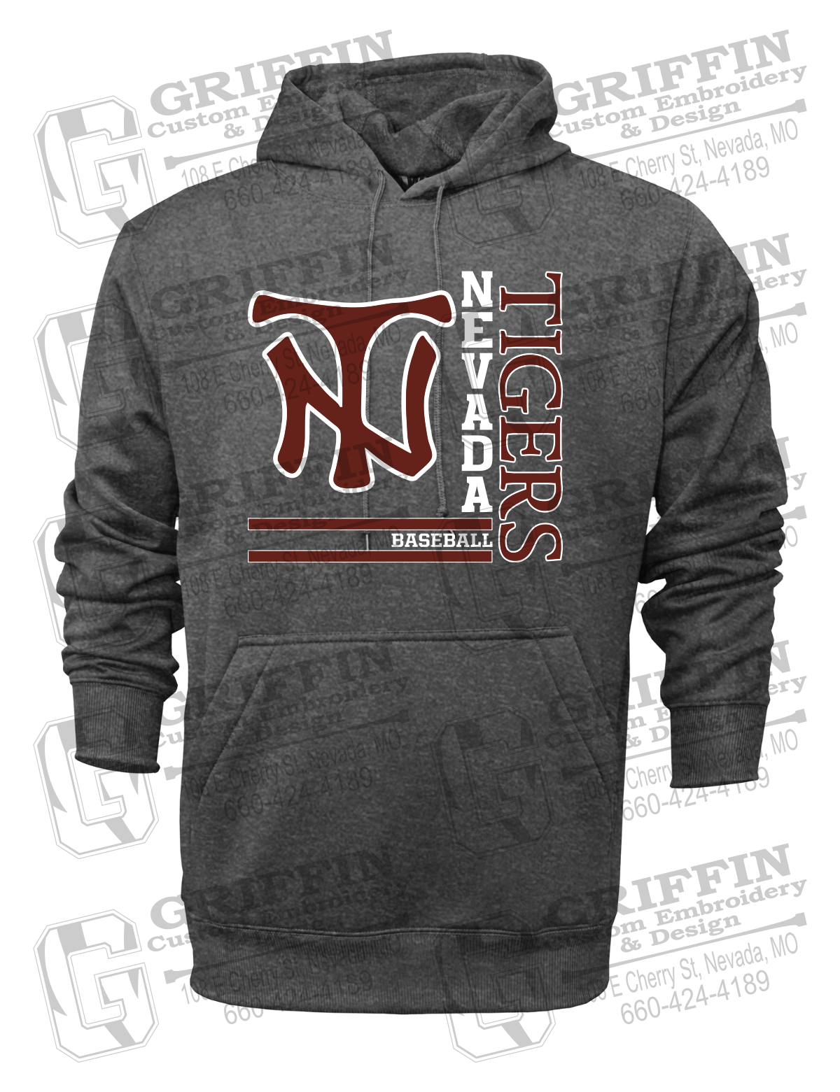 Performance Fleece Hoodie - Baseball - Nevada Tigers 25-X