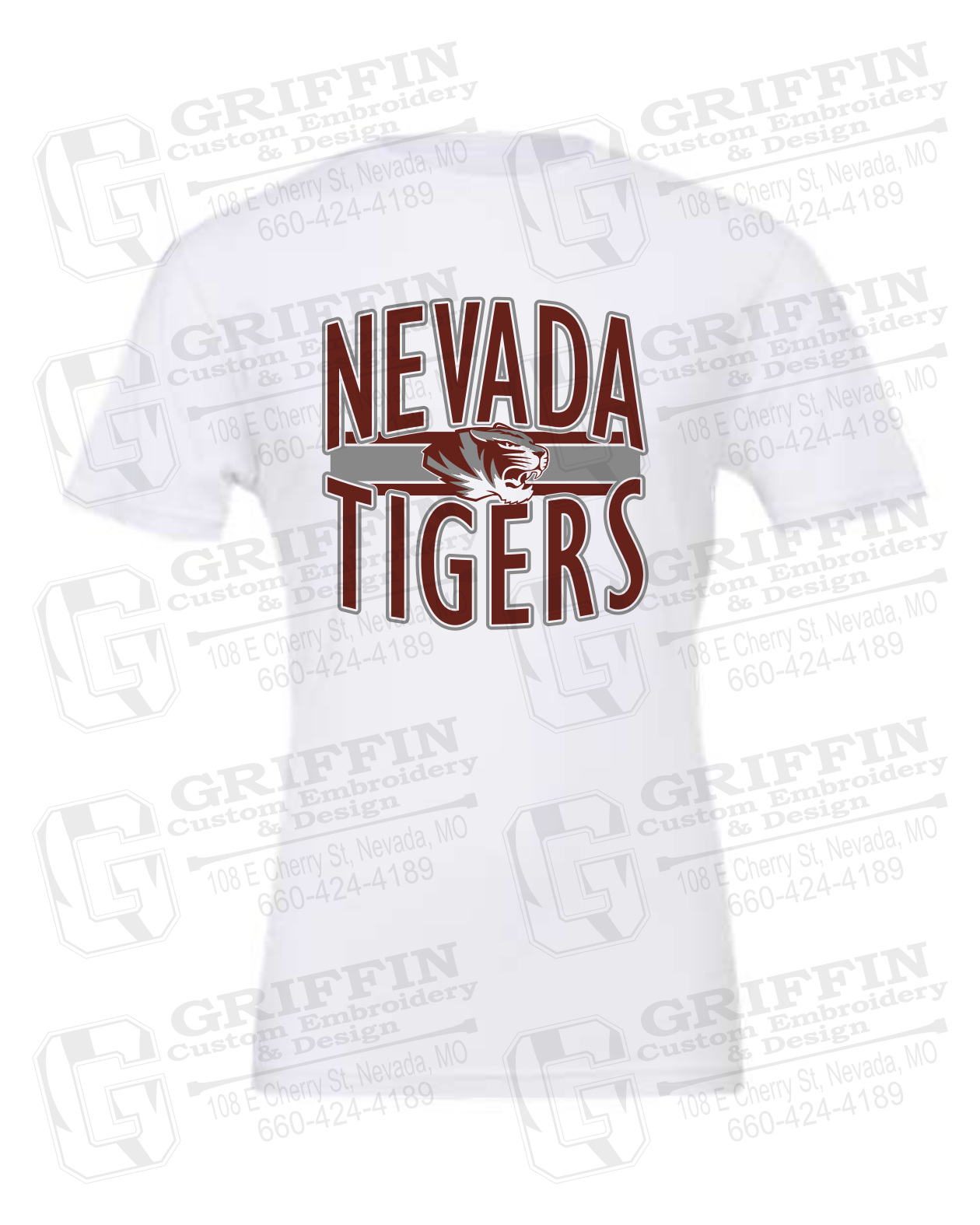 Cotton Short Sleeve T-Shirt - Nevada Tigers 25-Z