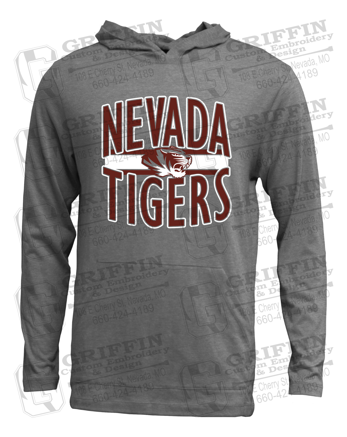 Soft-Tek T-Shirt Hoodie - Nevada Tigers 25-Z