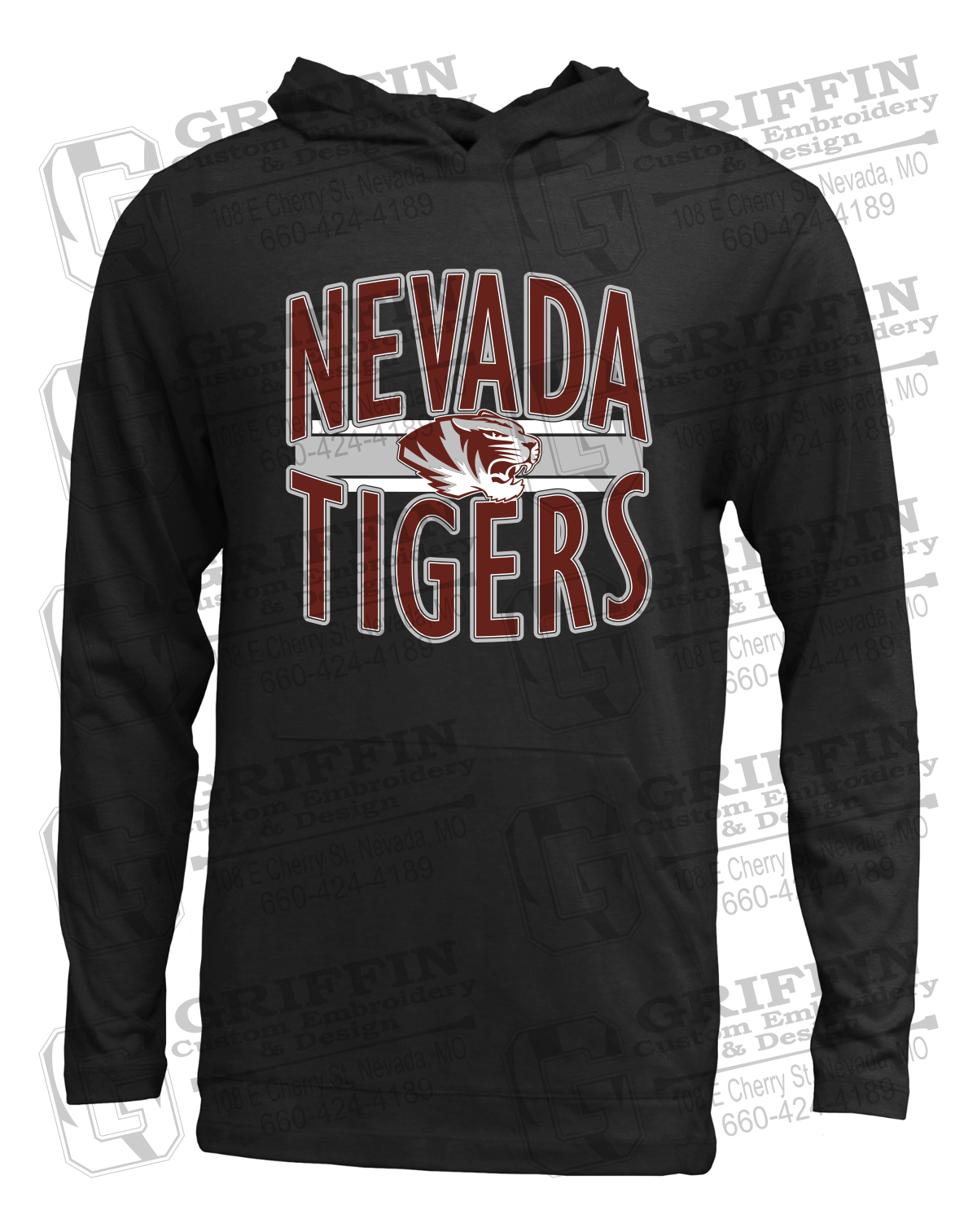 Soft-Tek T-Shirt Hoodie - Nevada Tigers 25-Z