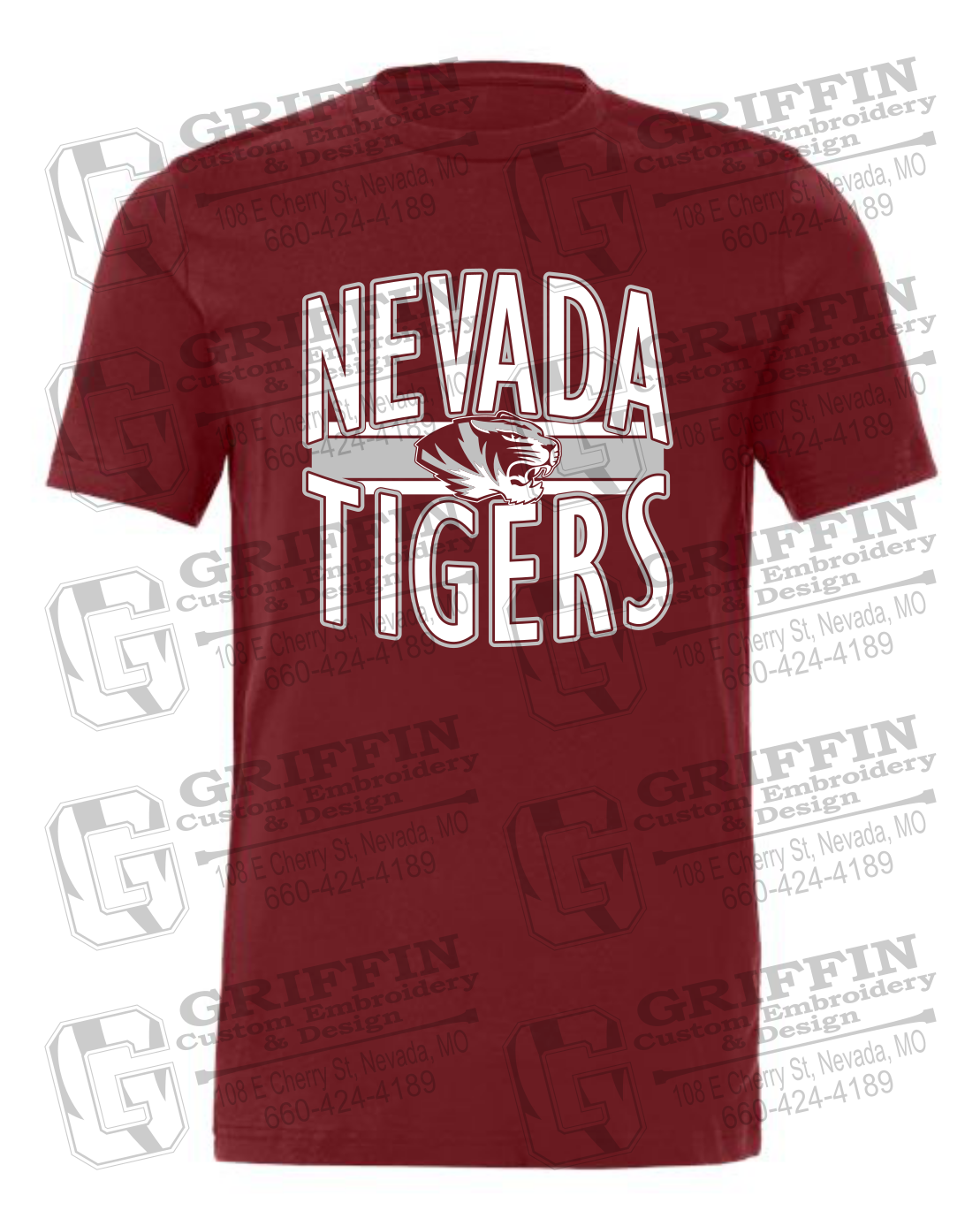Cotton Short Sleeve T-Shirt - Nevada Tigers 25-Z