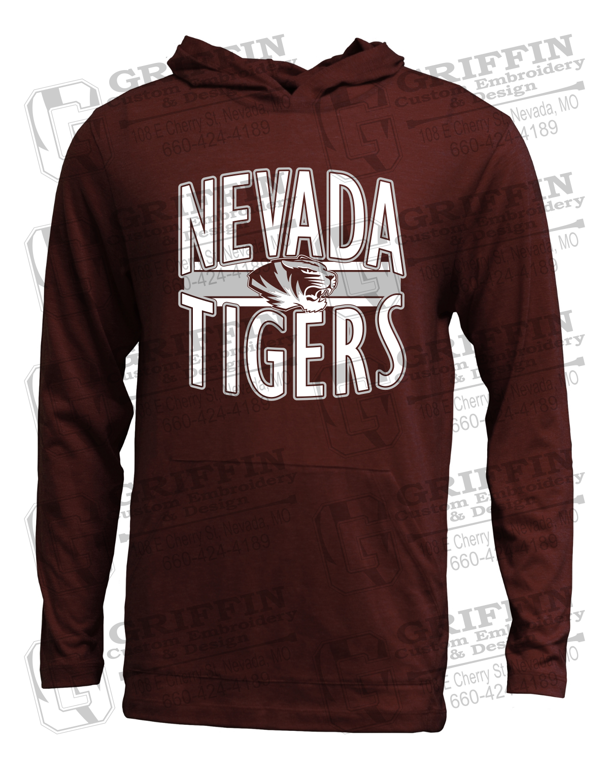 Soft-Tek T-Shirt Hoodie - Nevada Tigers 25-Z