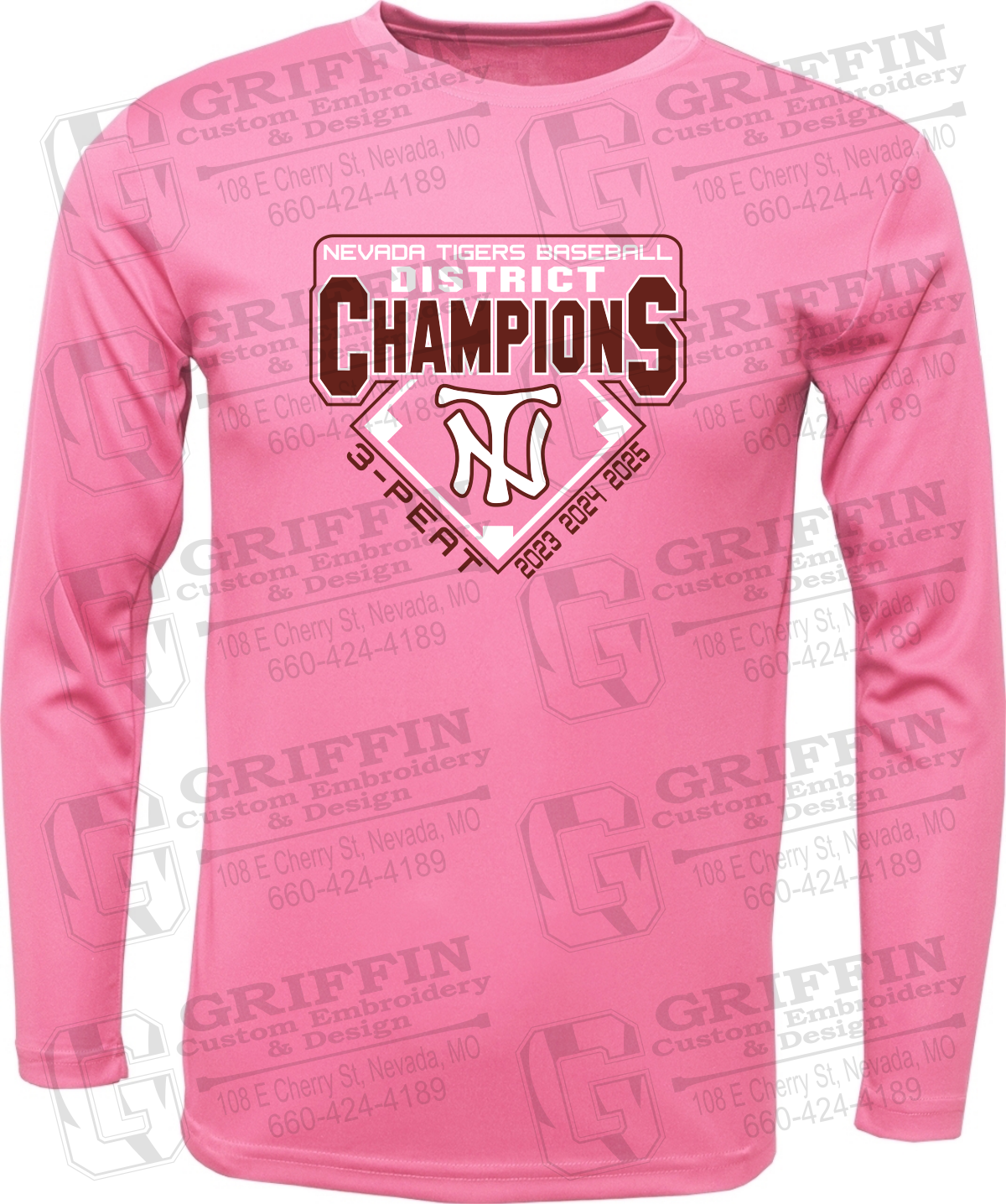 Toddler Dry-Fit Long Sleeve T-Shirt - Baseball District Champs 2025 - Nevada Tigers 26-A